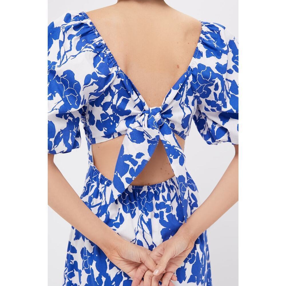 HYACINTH HOUSE Blue Floral Seaport Midi Dress Size M NWT Retail $148 Tuckernuck - Picture 6 of 8